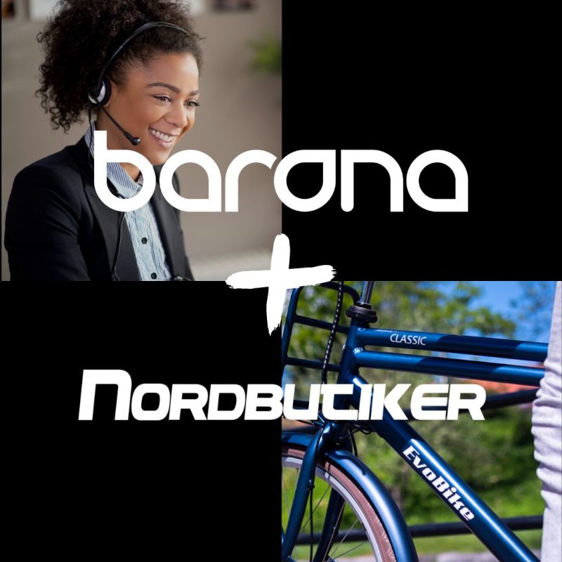Dekorativ bild me Barona och Nordbutiker logos.