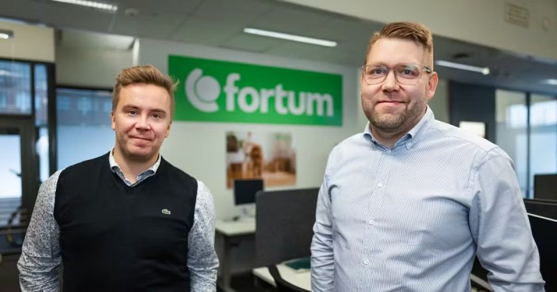 Foto på Fortums försäljningschef Tuomas Helminen och Eetu Järvinen