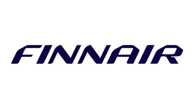 Logotyp för det finska flygbolaget Finnair som har samarbetat med Barona i rekrytering.