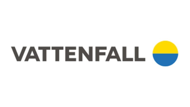 Logotyp för Vattenfall, ett energibolag som har samarbetat med Barona.