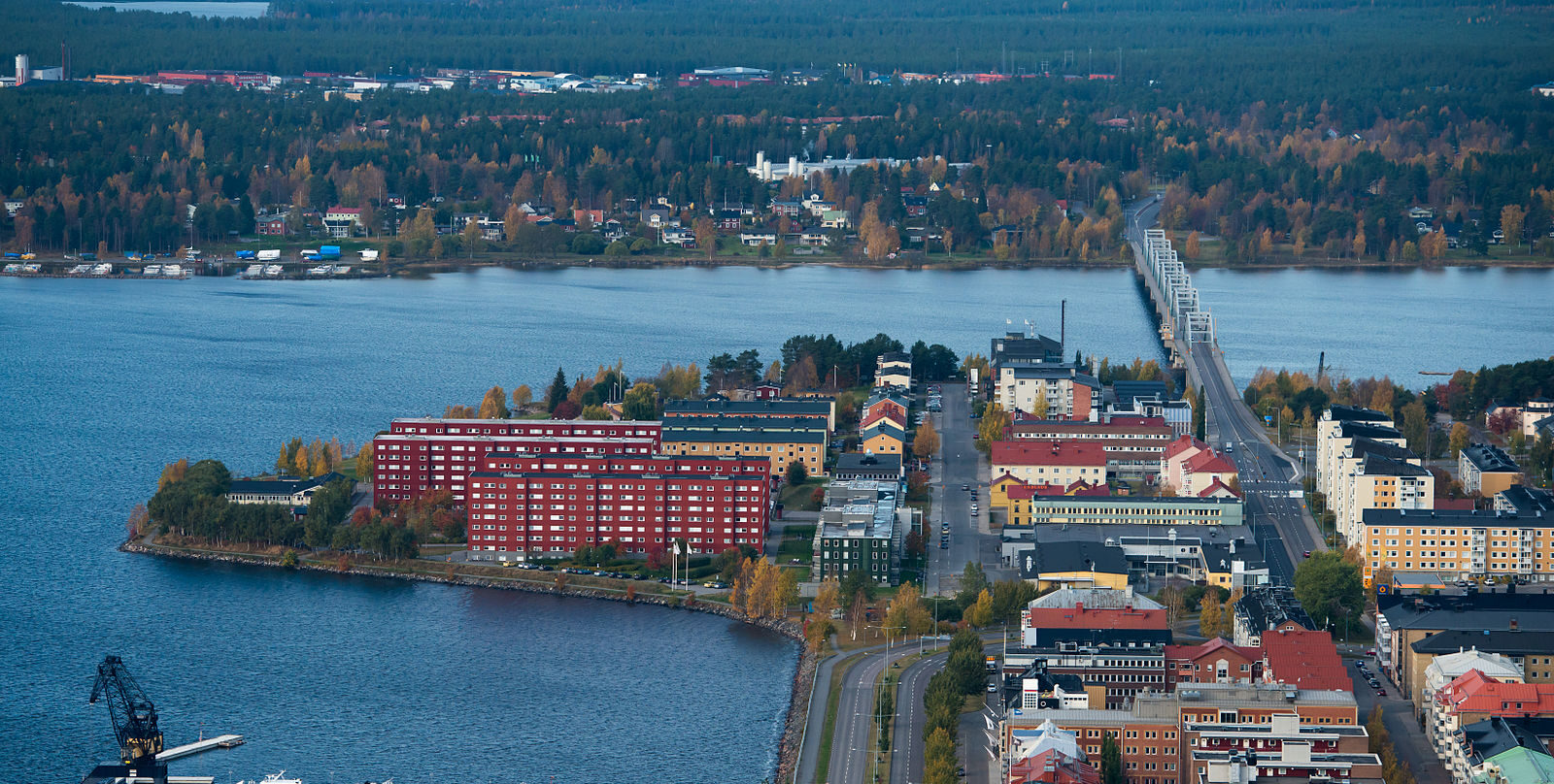 Flygbild över Luleå centrum