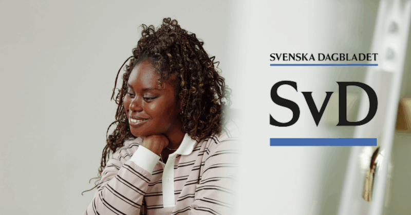 Dekorativ bild på en kvinna och svenska dagbladets logga
